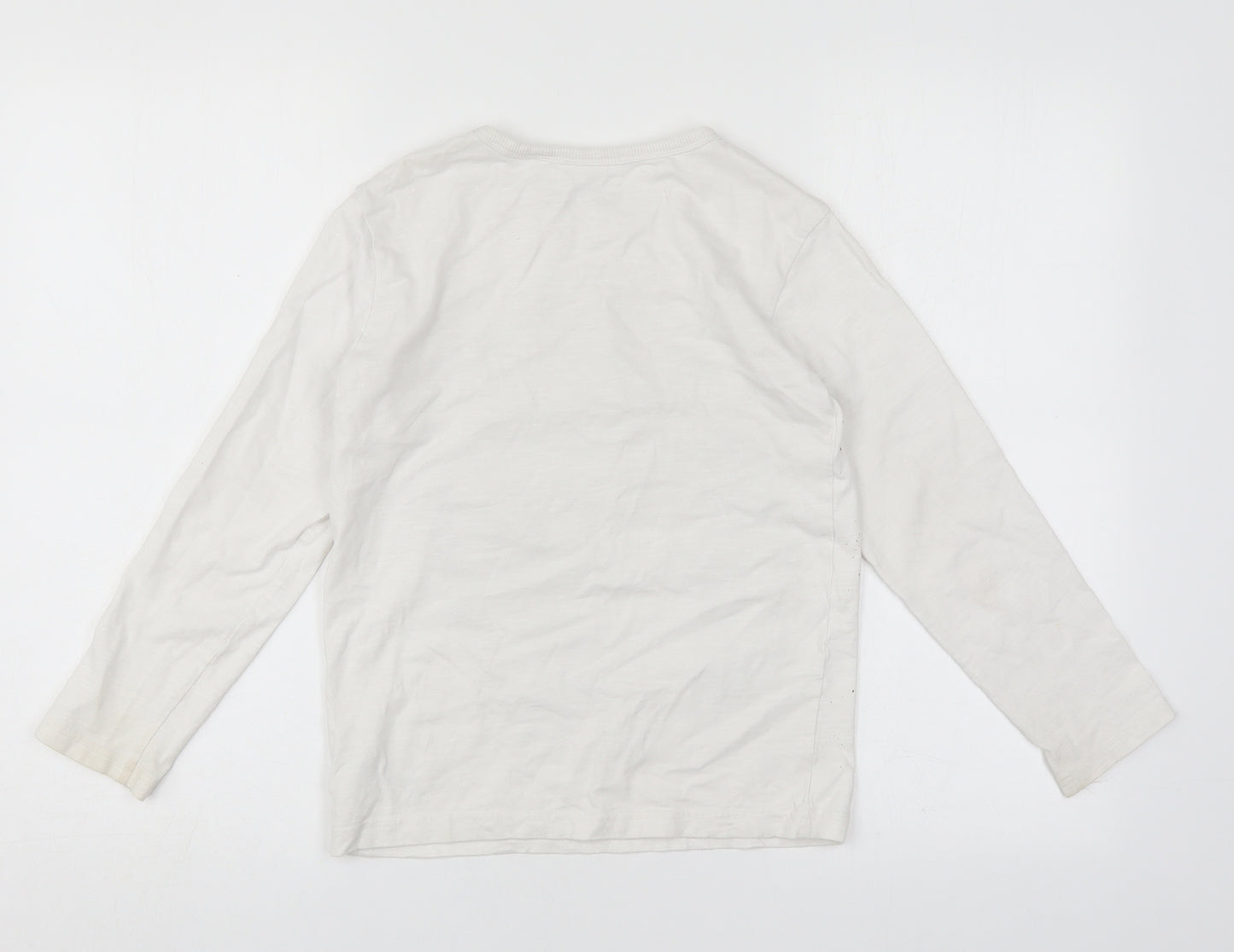 NEXT Boys White  Cotton Basic T-Shirt Size 9 Years Round Neck Pullover - Gorilla