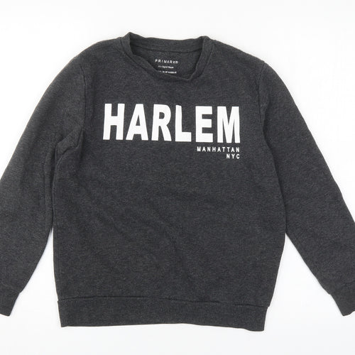 Primark Boys Grey  Cotton Pullover Sweatshirt Size 11-12 Years  Pullover - Harlem
