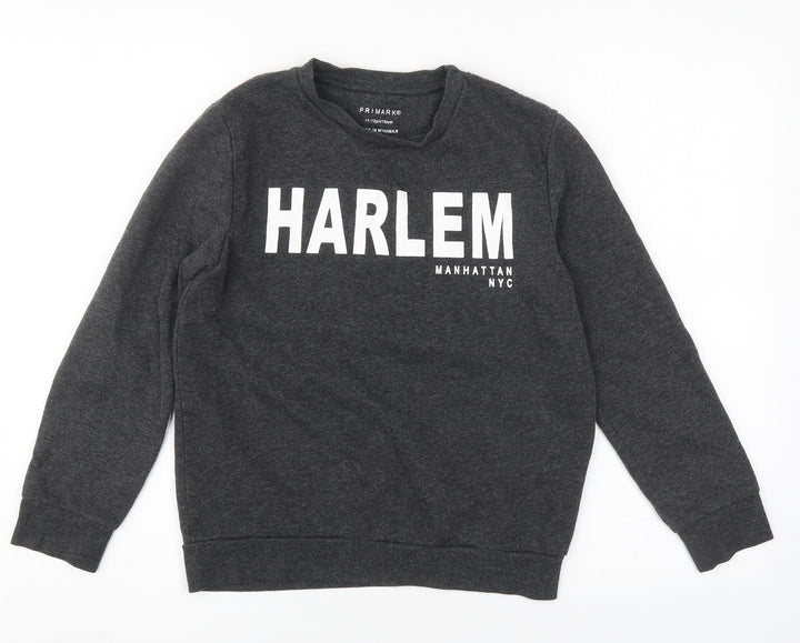 Primark Boys Grey  Cotton Pullover Sweatshirt Size 11-12 Years  Pullover - Harlem