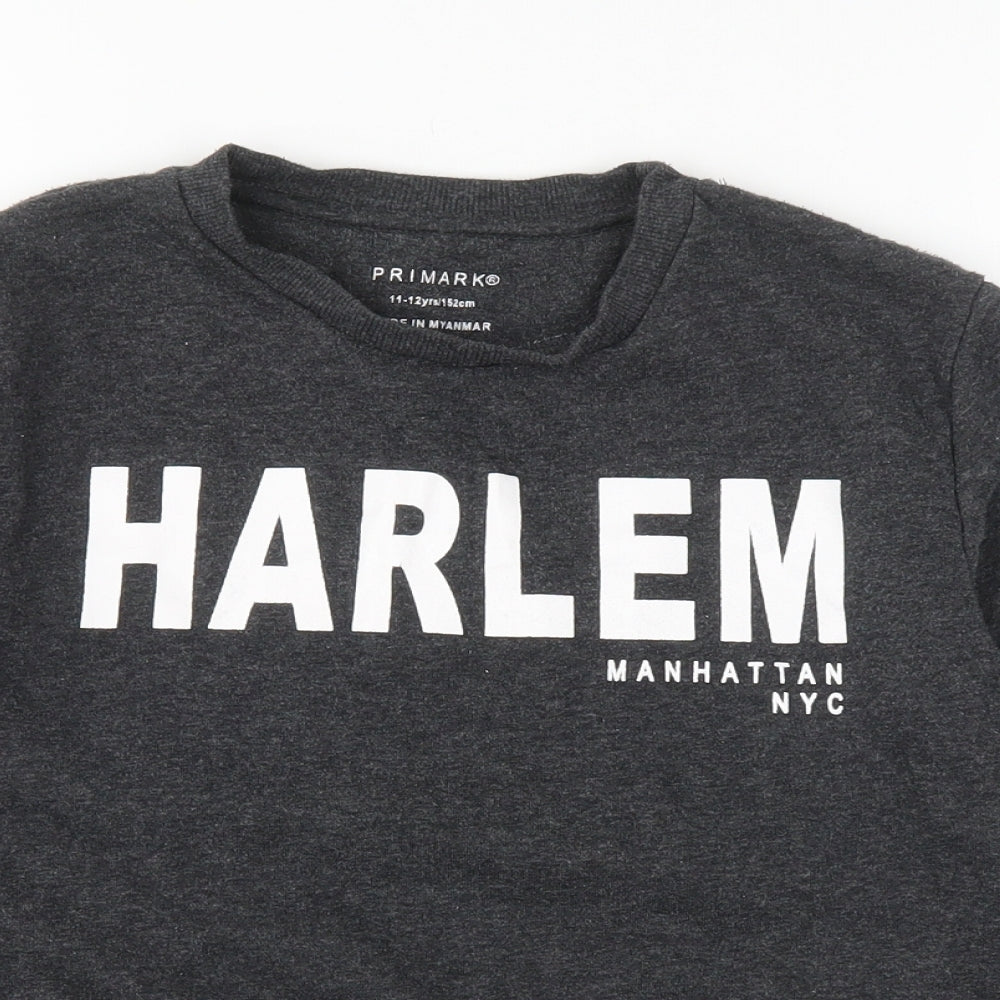 Primark Boys Grey  Cotton Pullover Sweatshirt Size 11-12 Years  Pullover - Harlem