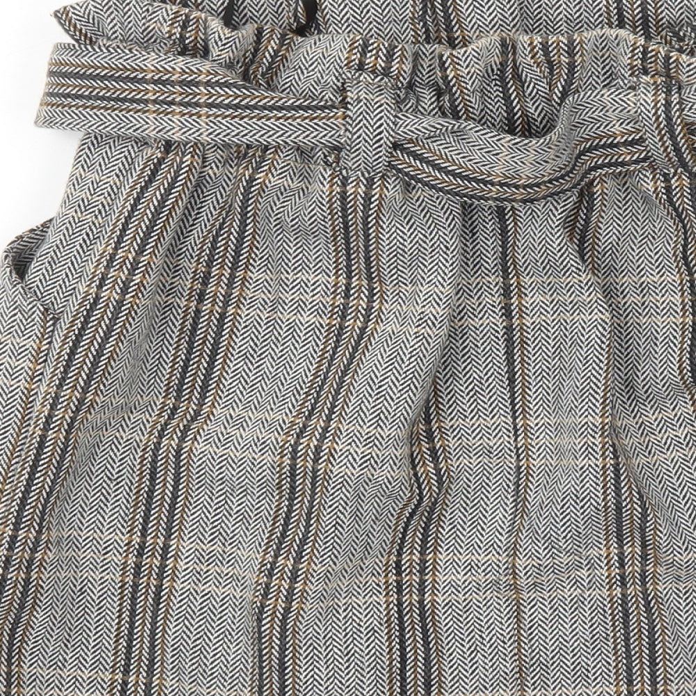 River Island Womens Grey Plaid Polyester A-Line Skirt Size 8