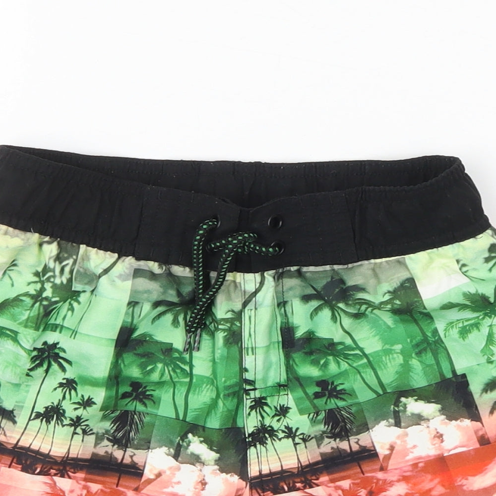 Primark Boys Multicoloured Geometric Polyester Bermuda Shorts Size 8-9 Years  Regular Drawstring - palm tree swim shorts