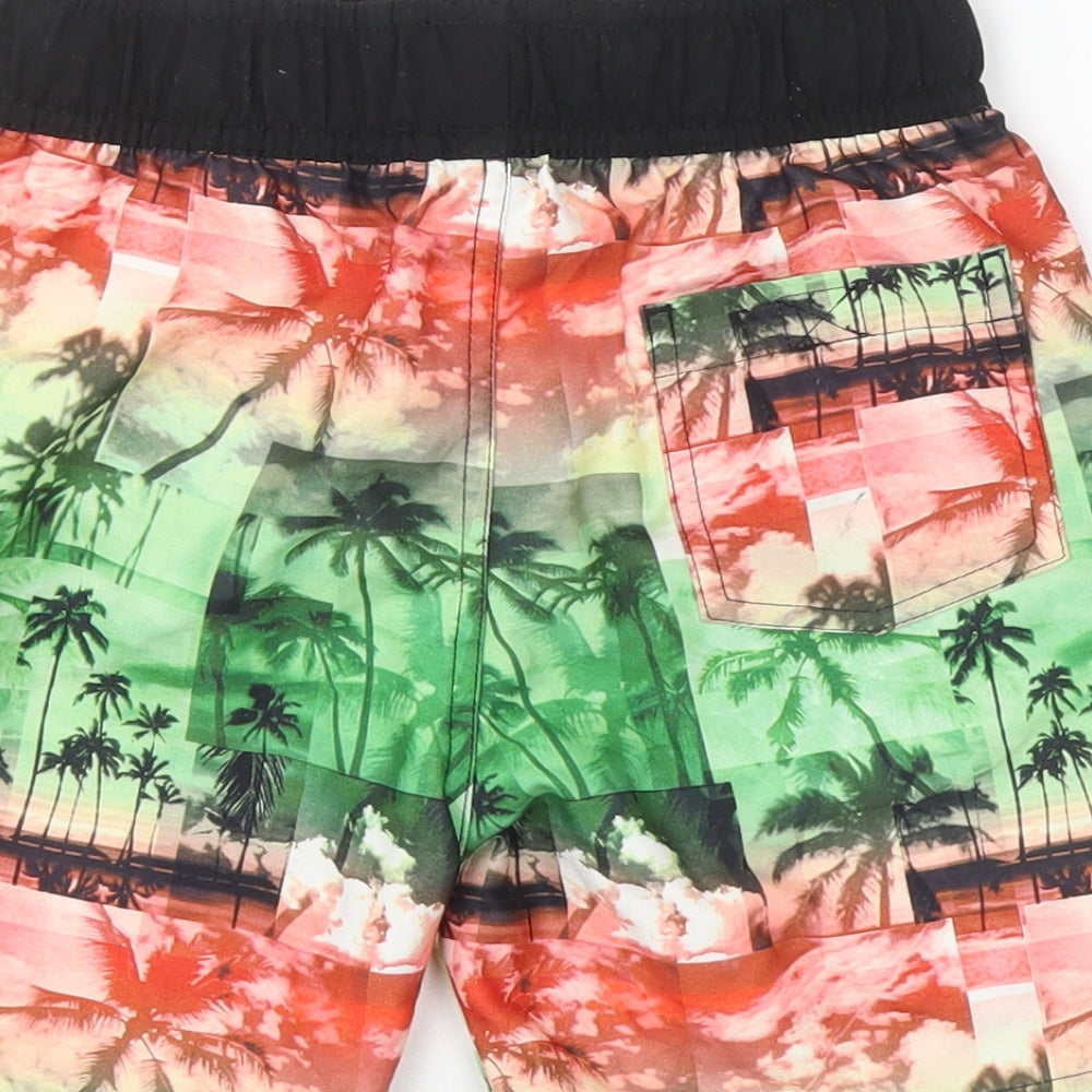 Primark Boys Multicoloured Geometric Polyester Bermuda Shorts Size 8-9 Years  Regular Drawstring - palm tree swim shorts