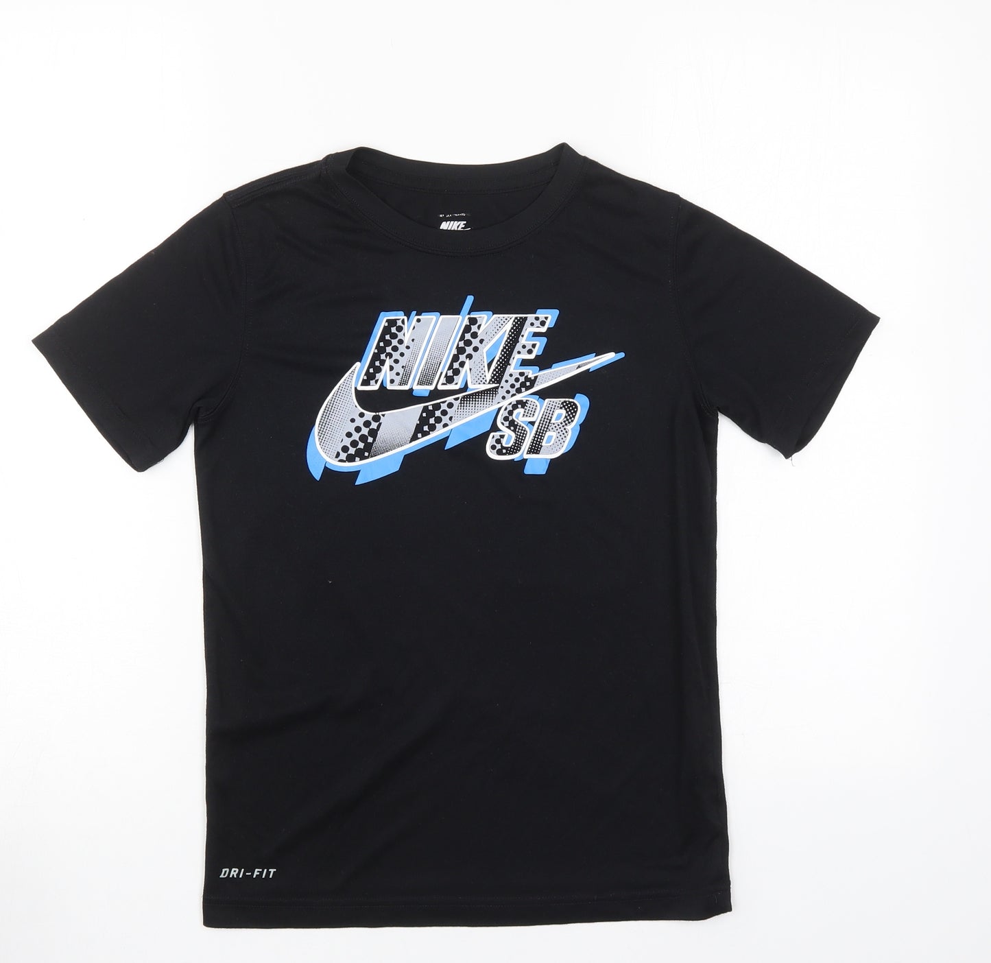Nike Boys Black  Polyester Basic T-Shirt Size M Round Neck Pullover