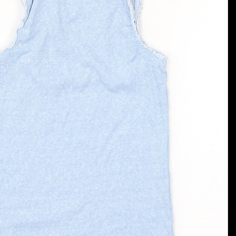 NEXT Girls Blue  Cotton Basic Tank Size 5 Years Round Neck Pullover