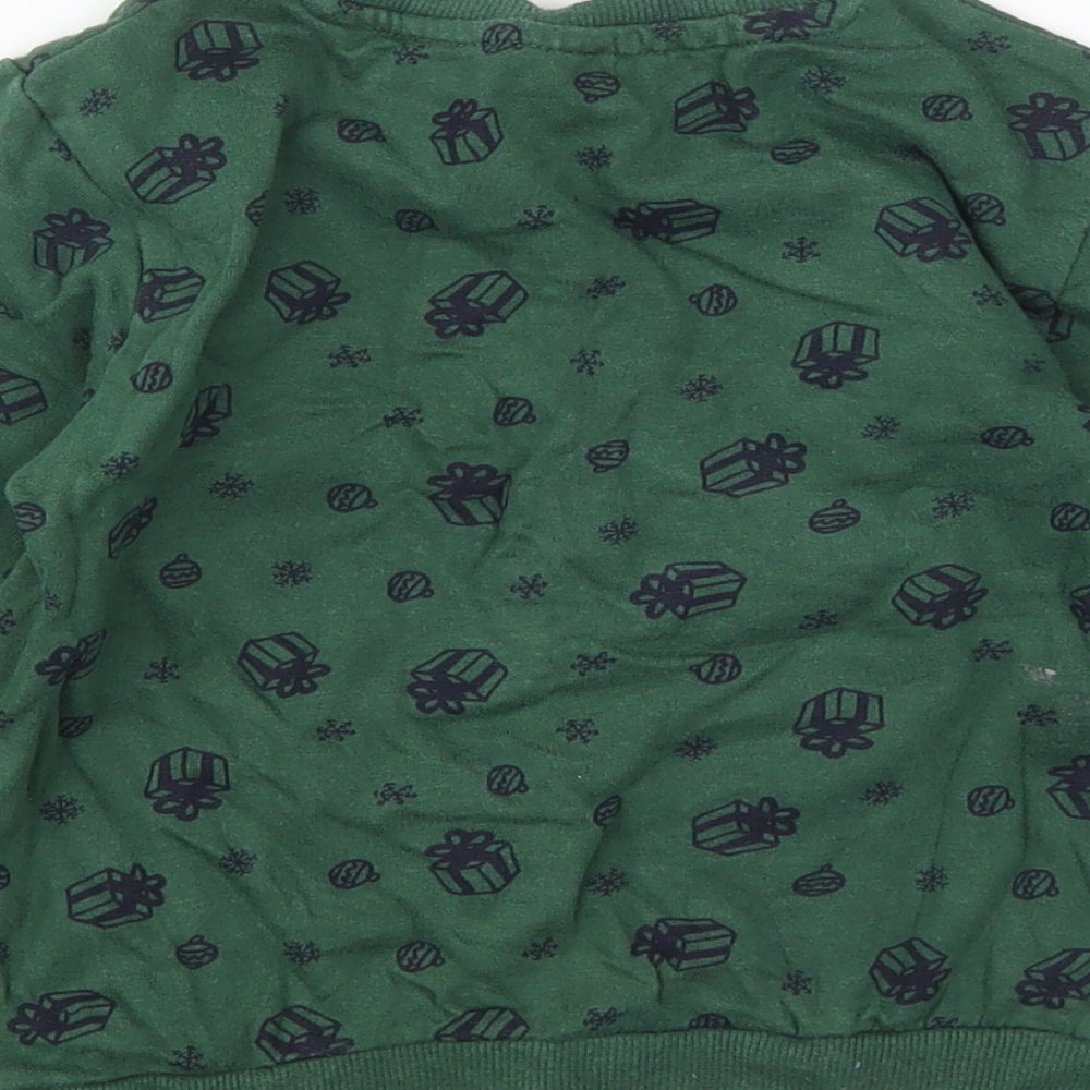 Little kids Boys Green  Cotton Pullover Sweatshirt Size 3-4 Years  Pullover - Holiday Cheer