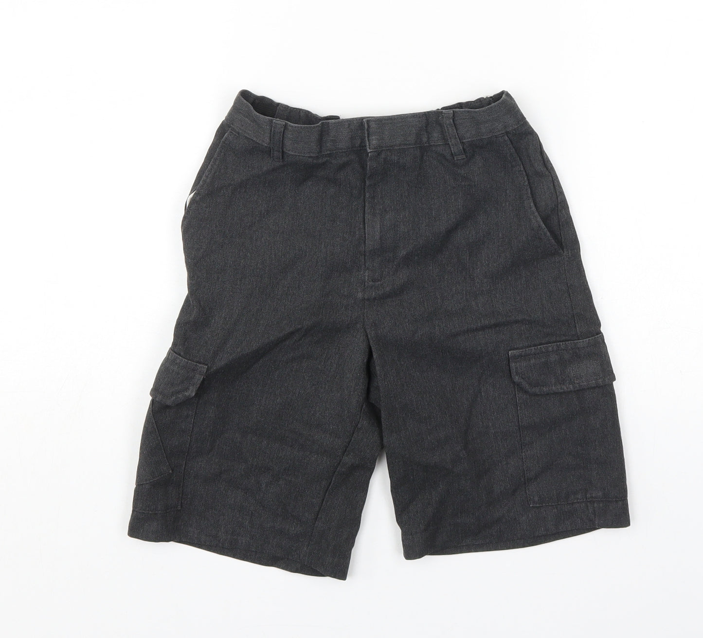 Marks and Spencer Boys Grey  Polyester Bermuda Shorts Size 8 Years  Regular Zip