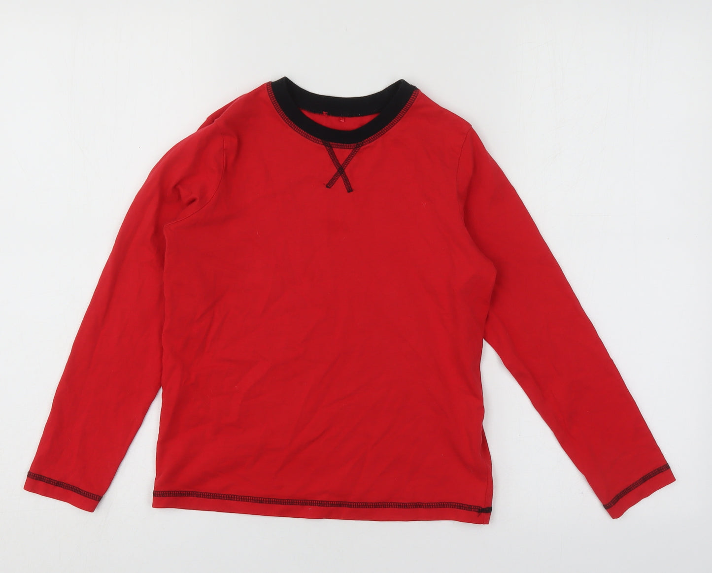 George Boys Red  Cotton Basic T-Shirt Size 9-10 Years Round Neck Pullover