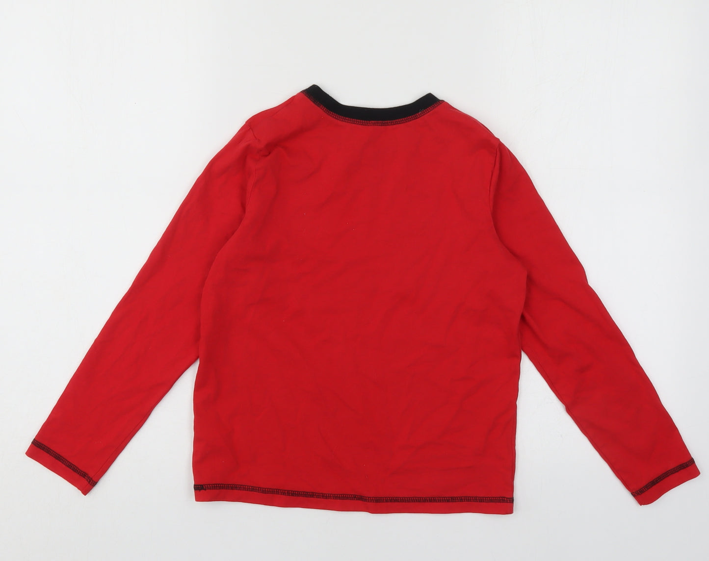 George Boys Red  Cotton Basic T-Shirt Size 9-10 Years Round Neck Pullover