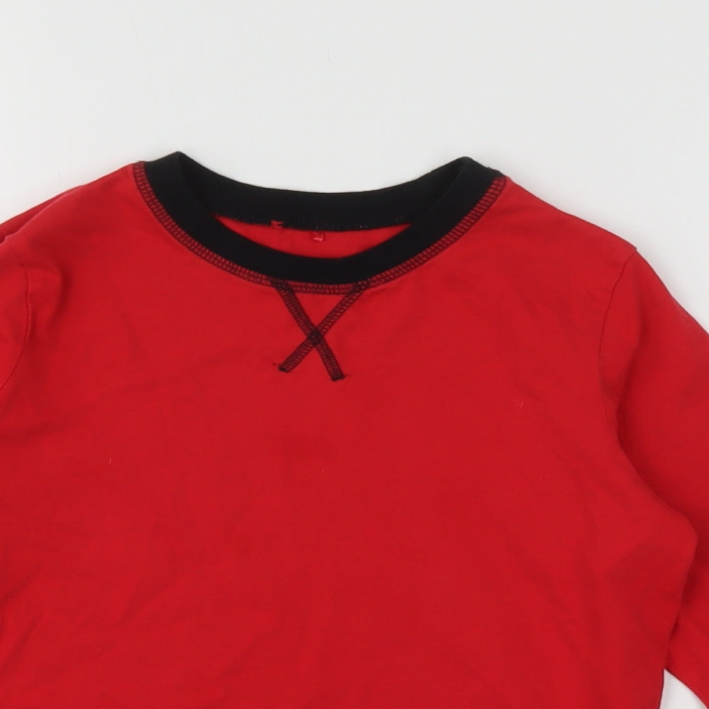 George Boys Red  Cotton Basic T-Shirt Size 9-10 Years Round Neck Pullover