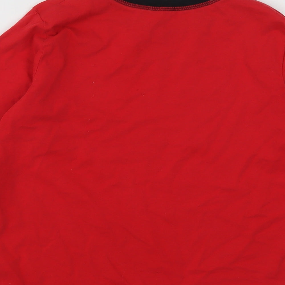 George Boys Red  Cotton Basic T-Shirt Size 9-10 Years Round Neck Pullover