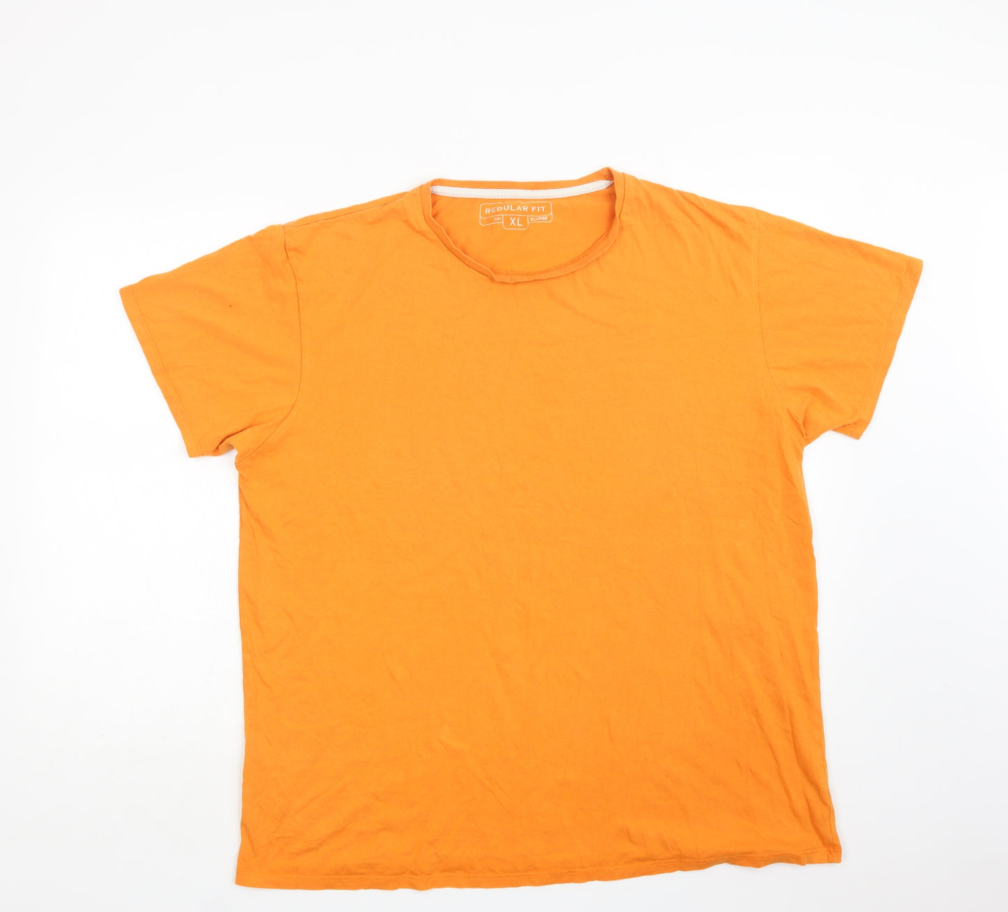 Primark Mens Orange  Cotton  T-Shirt Size XL Crew Neck