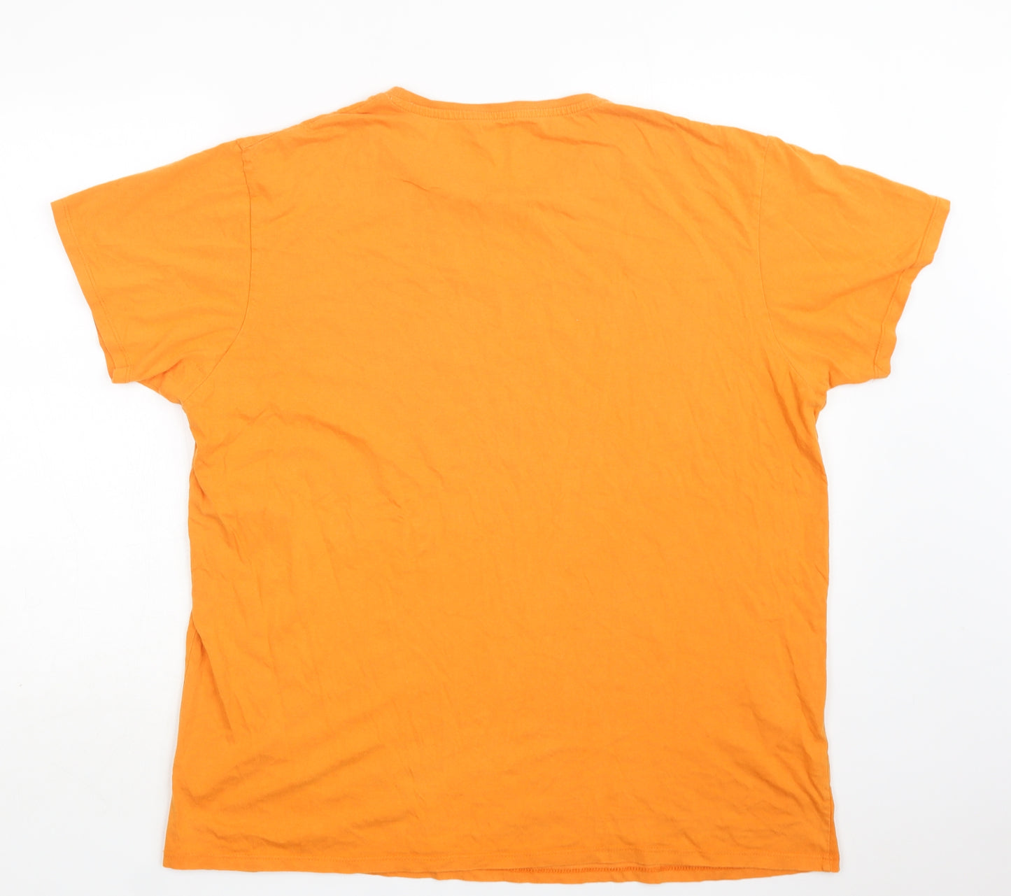 Primark Mens Orange  Cotton  T-Shirt Size XL Crew Neck