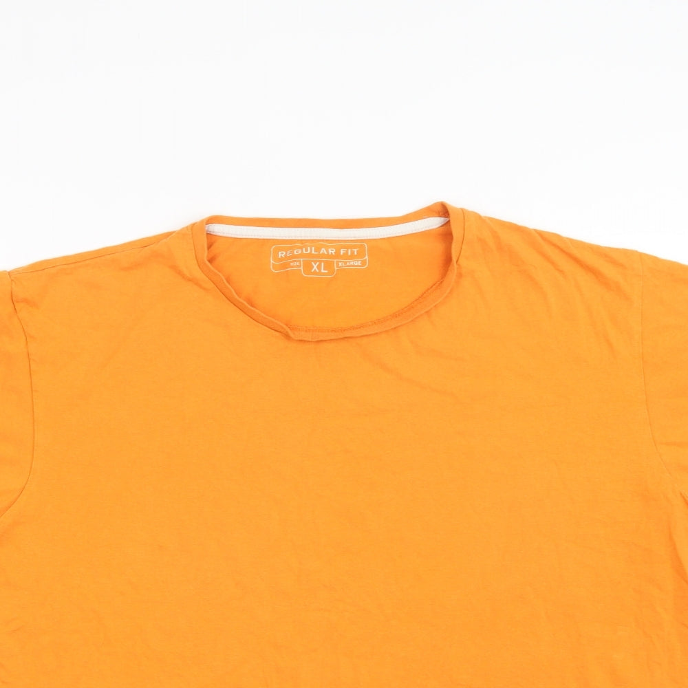 Primark Mens Orange  Cotton  T-Shirt Size XL Crew Neck