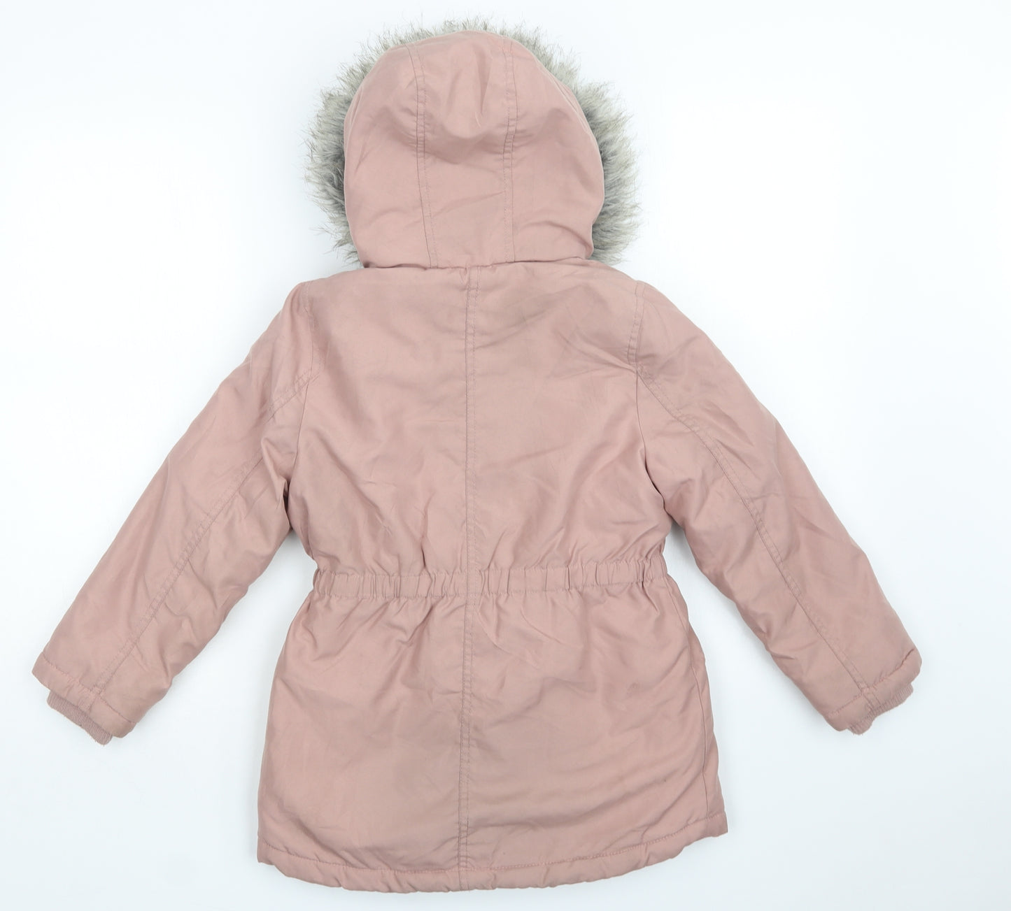 George Girls Pink   Parka Jacket Size 7-8 Years  Zip