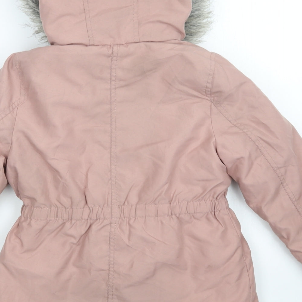 George Girls Pink   Parka Jacket Size 7-8 Years  Zip