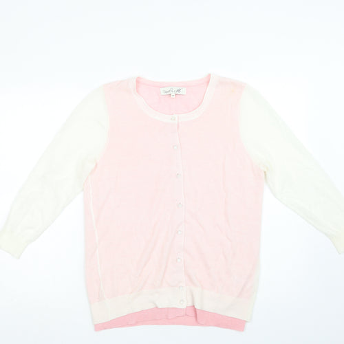 Damsel in a Dress Womens Pink Crew Neck  Acrylic Cardigan Jumper Size M