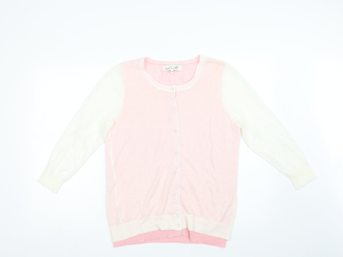 Damsel in a Dress Womens Pink Crew Neck  Acrylic Cardigan Jumper Size M