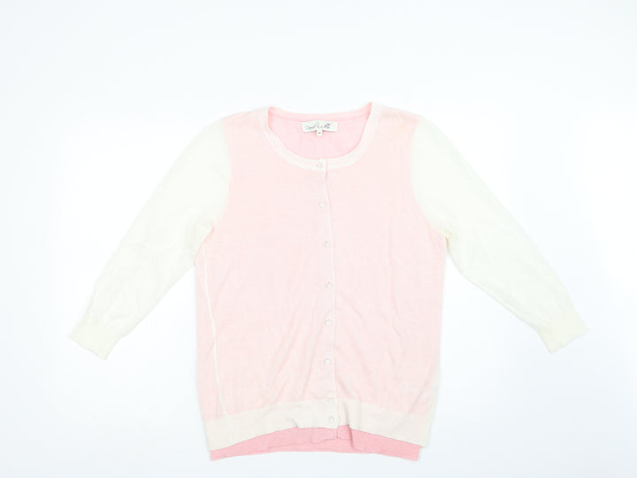 Damsel in a Dress Womens Pink Crew Neck Acrylic Cardigan Jumper Size M