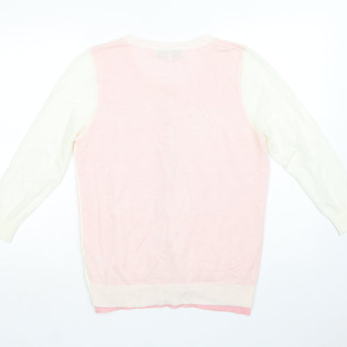 Damsel in a Dress Womens Pink Crew Neck  Acrylic Cardigan Jumper Size M