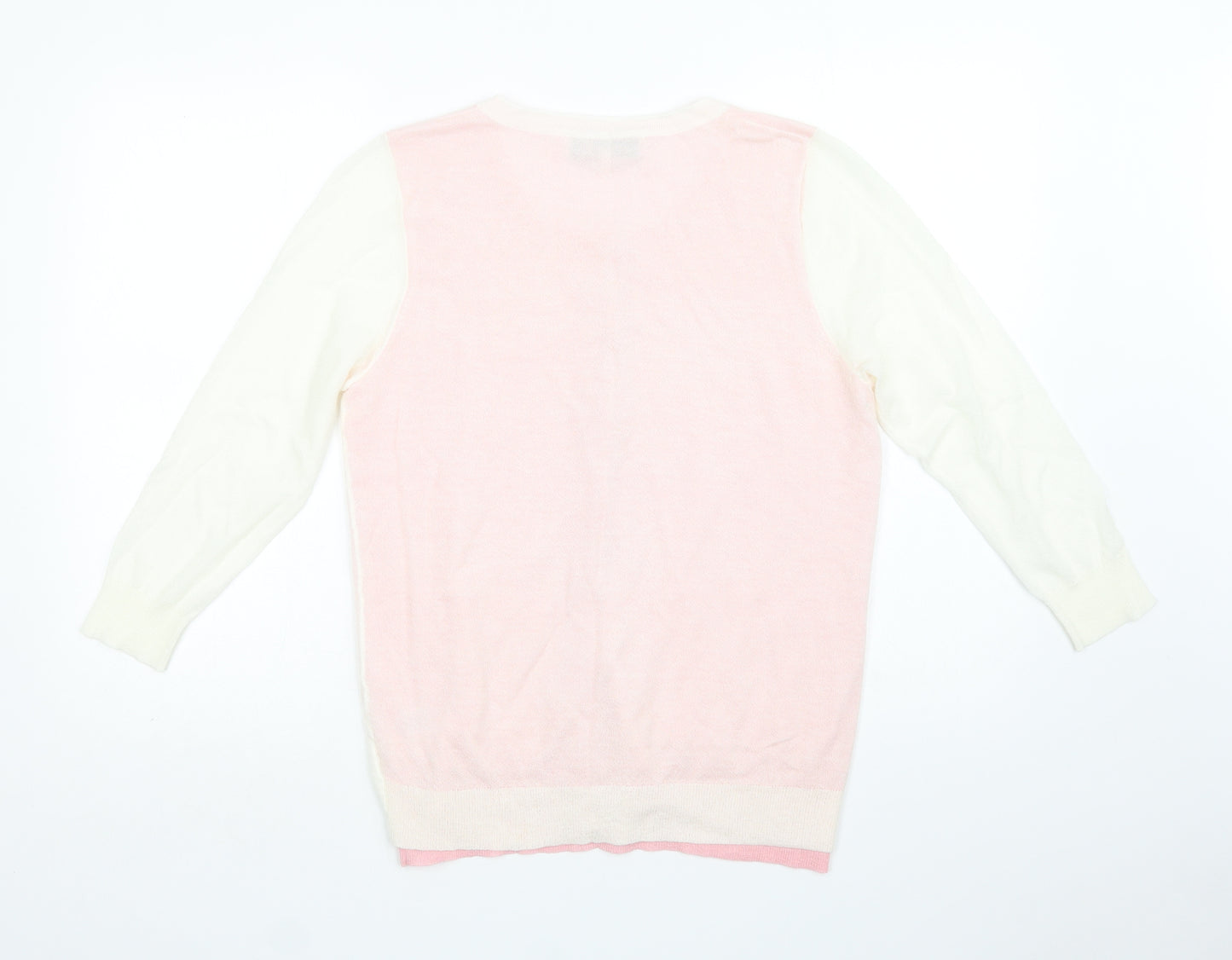 Damsel in a Dress Womens Pink Crew Neck  Acrylic Cardigan Jumper Size M