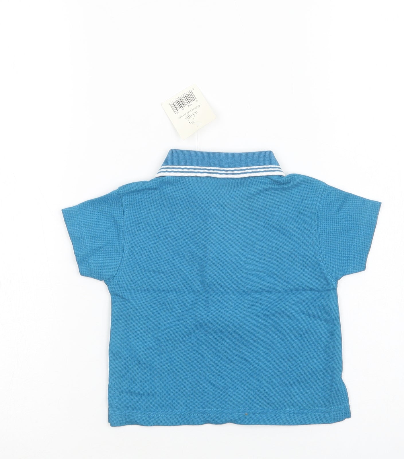 Adams Baby Blue  Polyester Basic Polo Size 6-9 Months Collared Button