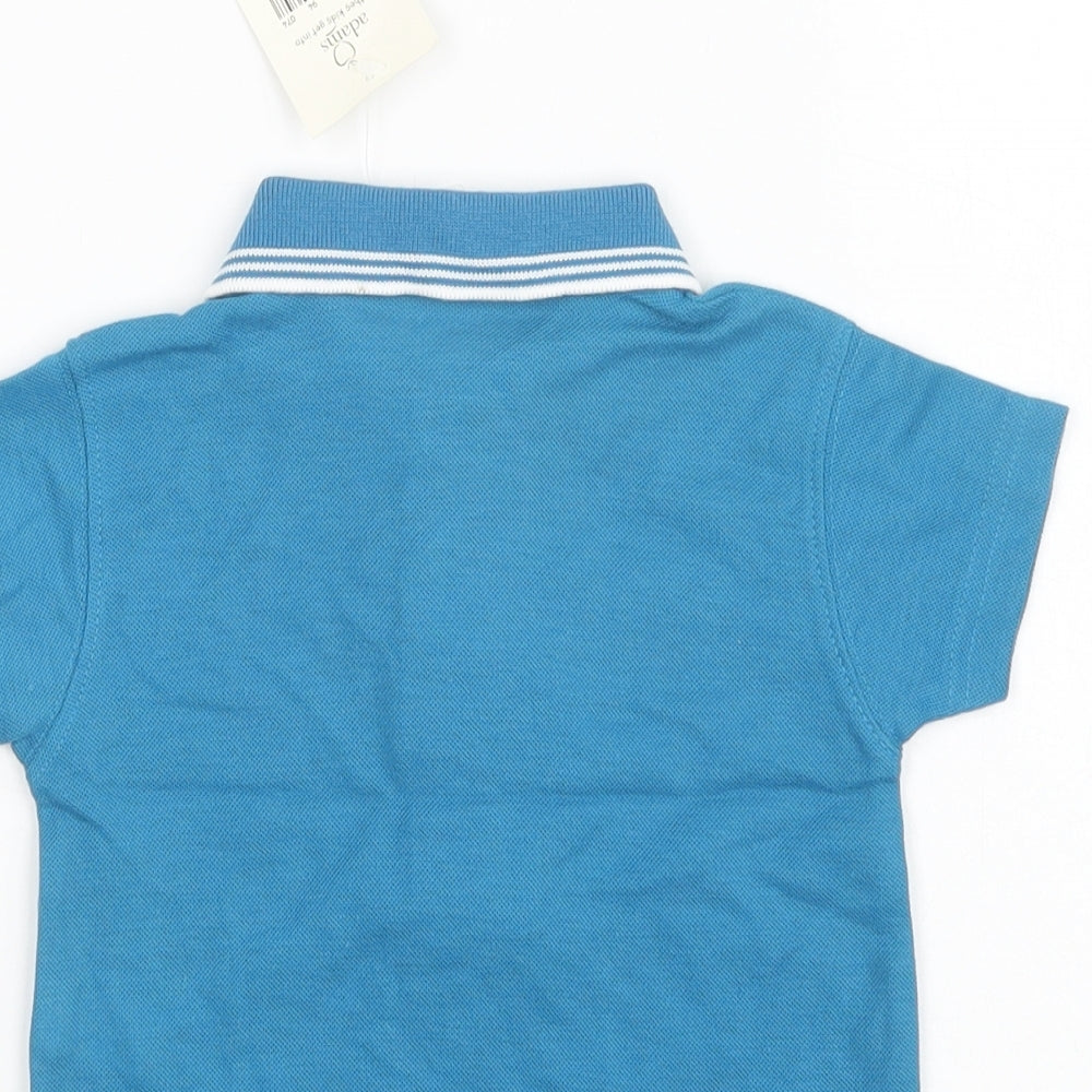 Adams Baby Blue  Polyester Basic Polo Size 6-9 Months Collared Button