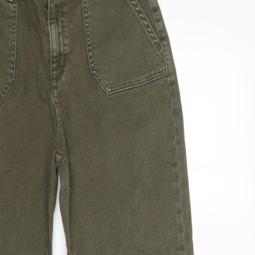 TU Womens Green  Cotton Tapered Jeans Size 14 L28 in Regular Button