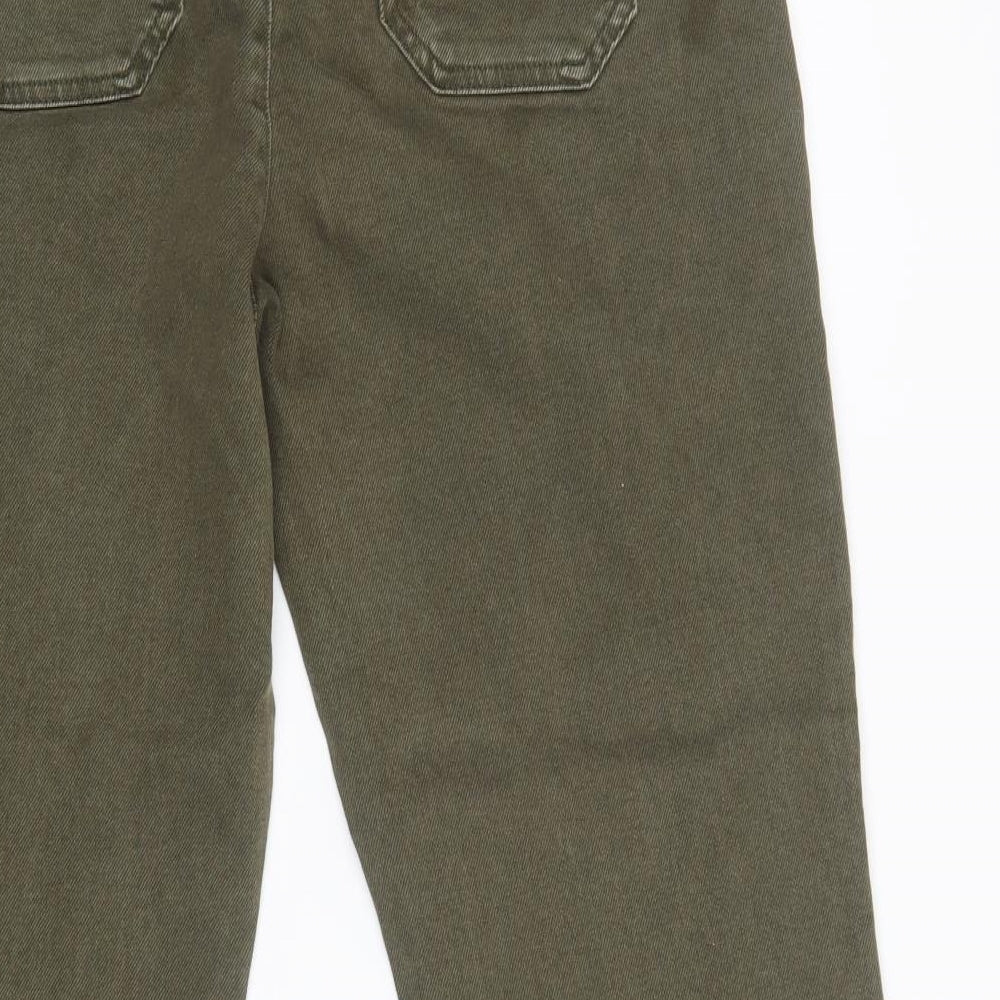 TU Womens Green  Cotton Tapered Jeans Size 14 L28 in Regular Button