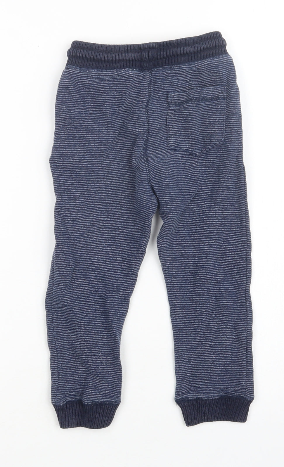 George Girls Blue Striped Cotton Jogger Trousers Size 2-3 Years  Regular Drawstring