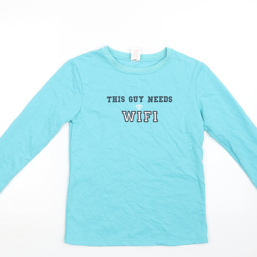 Peacocks Boys Blue  Polyester Pullover Sweatshirt Size 12-13 Years