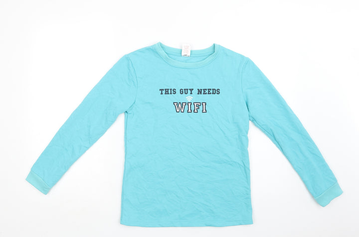 Peacocks Boys Blue Polyester Pullover Sweatshirt Size 12-13 Years