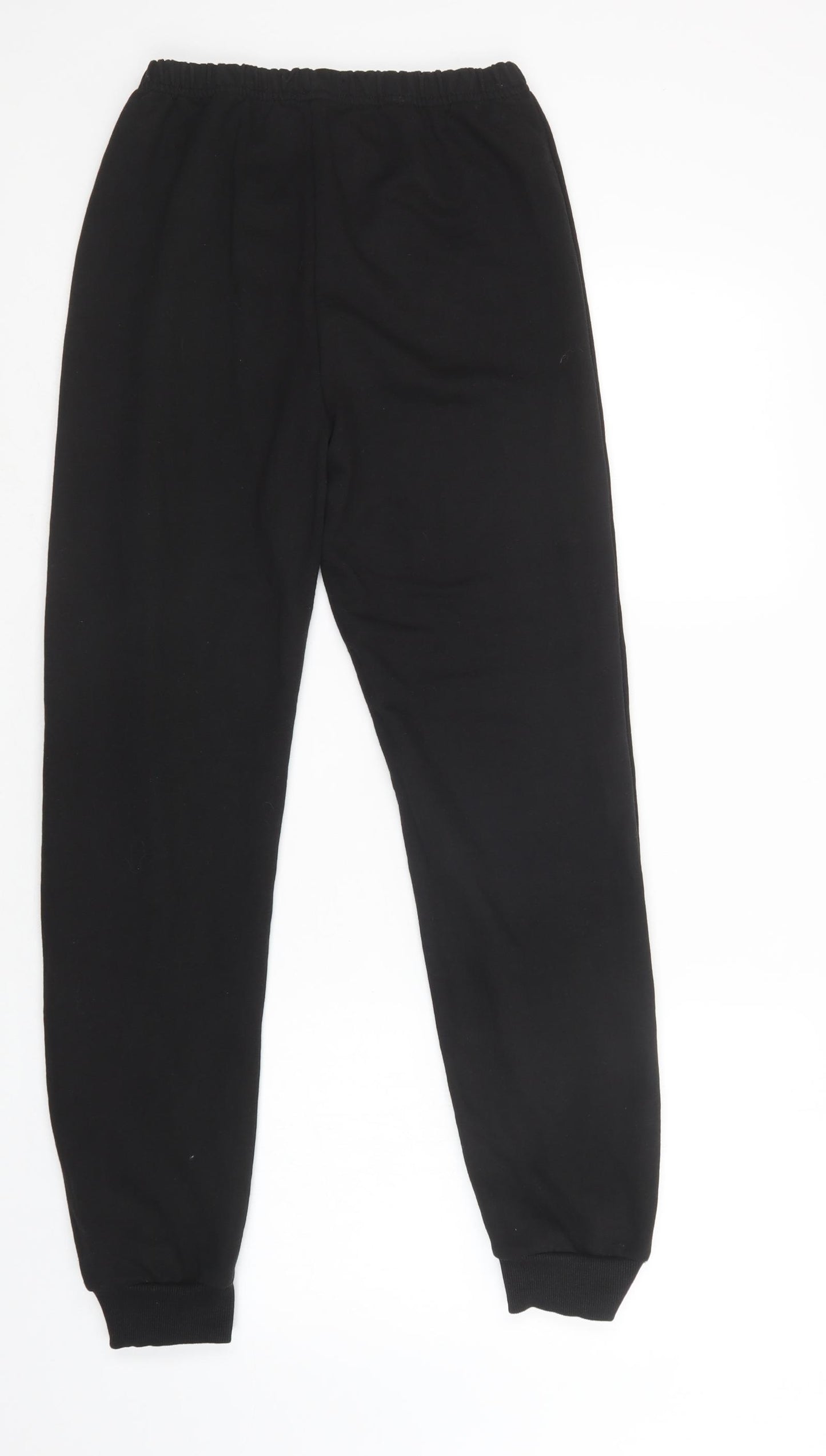 PRETTYLITTLETHING Womens Black  Cotton Jogger Trousers Size 8 L29 in Regular