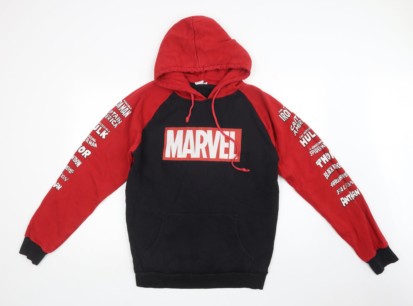 Marvel Womens Black Colourblock Cotton Pullover Hoodie Size XL