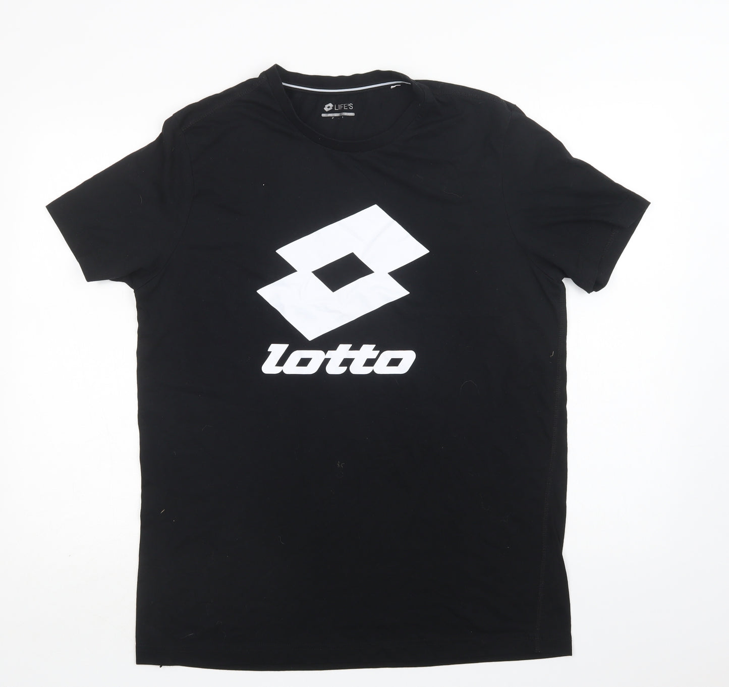 Primark Mens Black  Cotton  T-Shirt Size L Crew Neck