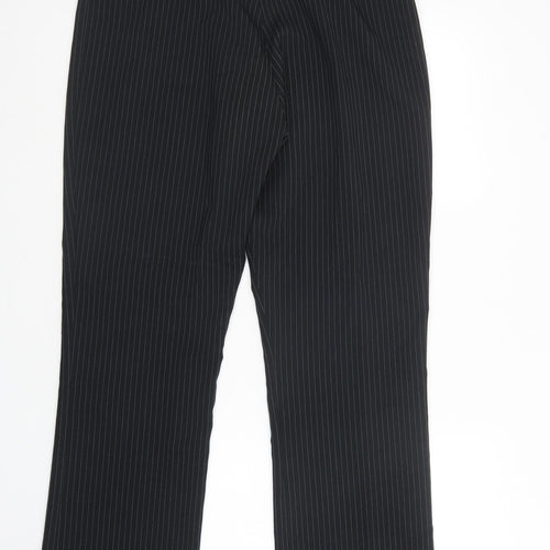 AMARANTO Womens Black Striped Polyester Dress Pants Trousers Size 16 L31 in Regular Button
