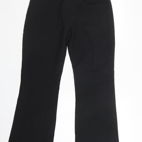 For Women Womens Black  Polyester Dress Pants Trousers Size 12 L31 in Regular Hook & Loop