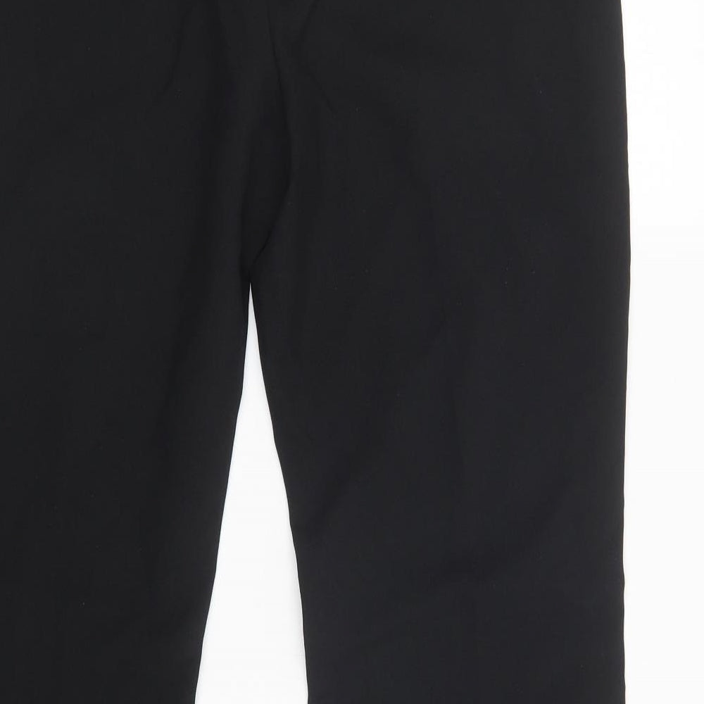 For Women Womens Black  Polyester Dress Pants Trousers Size 12 L31 in Regular Hook & Loop
