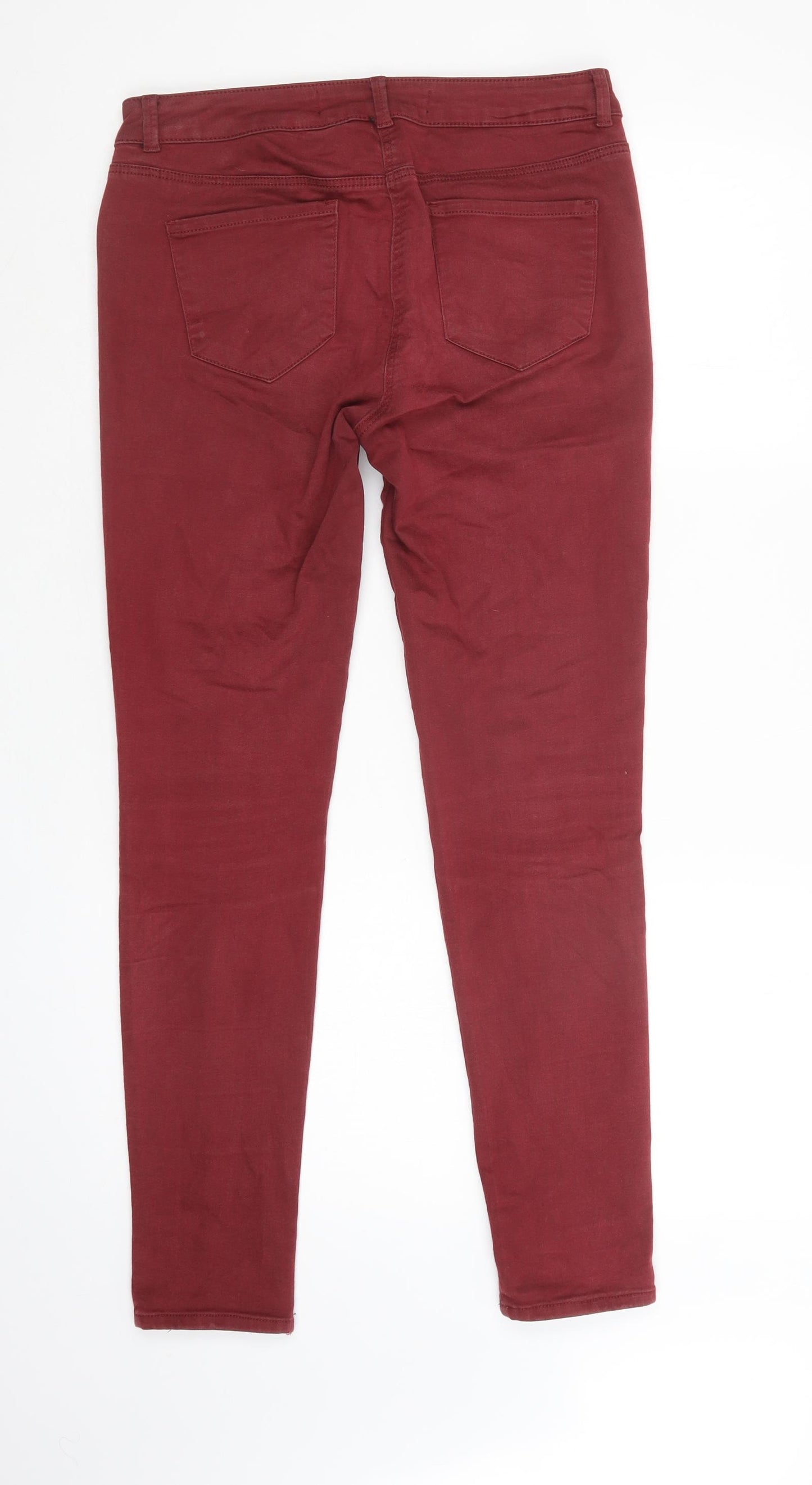 NEXT Womens Red  Cotton Skinny Jeans Size 10 L29 in Regular Button