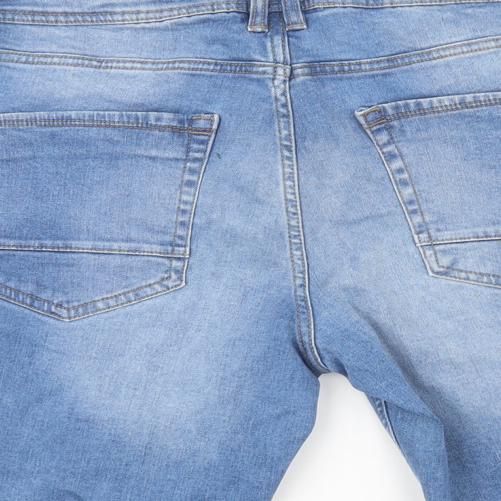 Peacocks Mens Blue  Cotton Chino Shorts Size 36 L10 in Regular Button