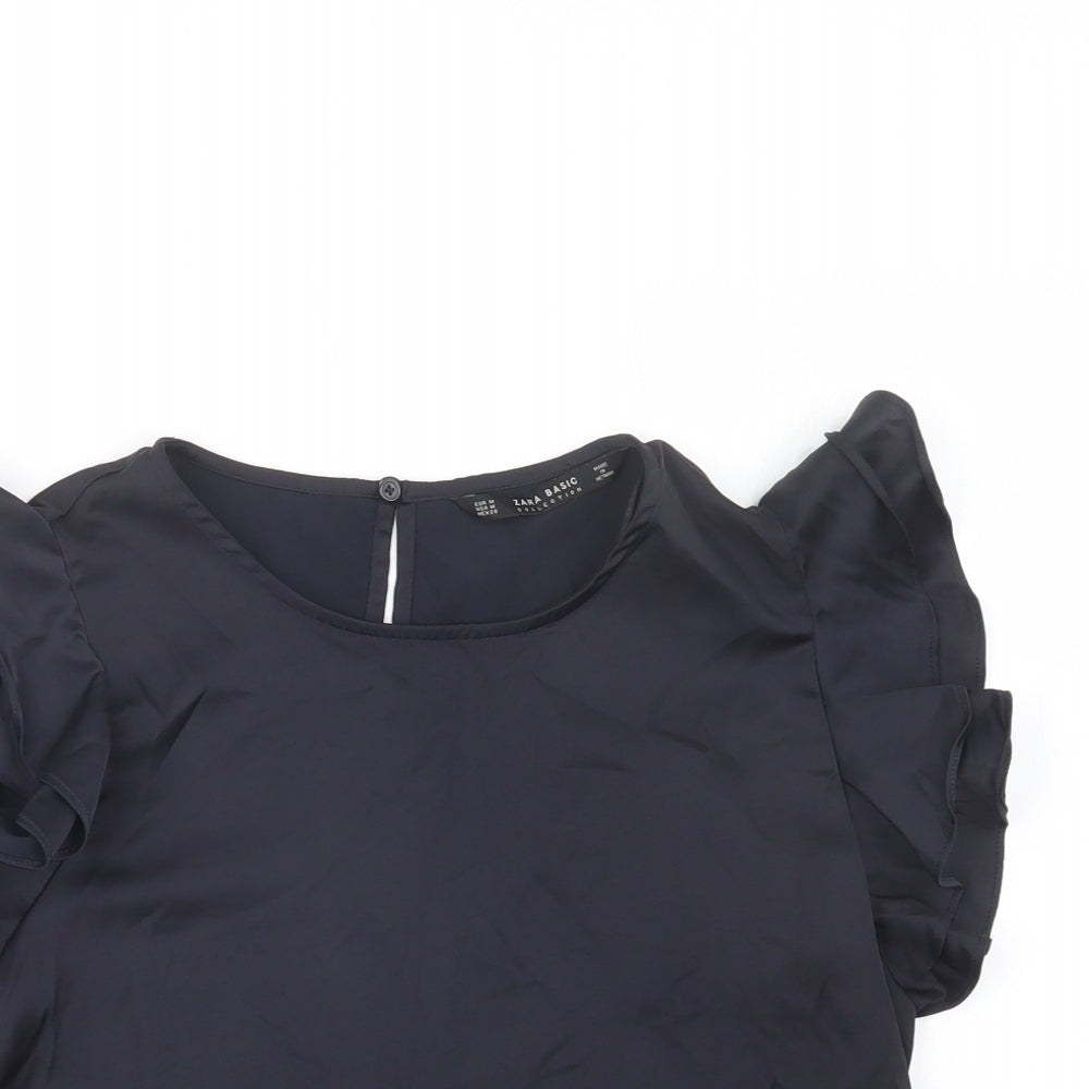 Zara Womens Black   Camisole Blouse Size M Round Neck