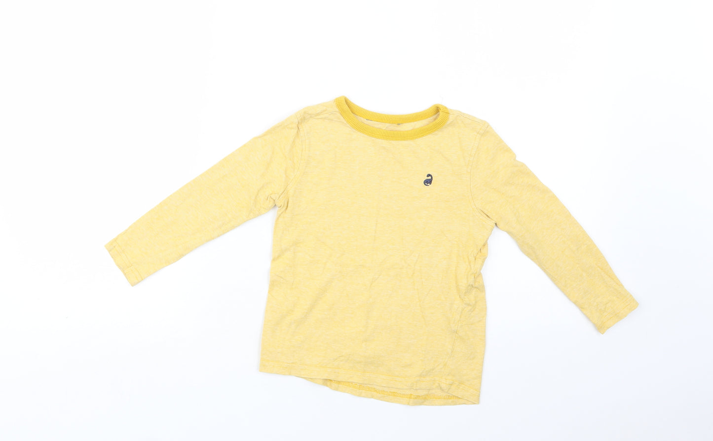 George Boys Yellow  Cotton Basic T-Shirt Size 4-5 Years Crew Neck  - Dino