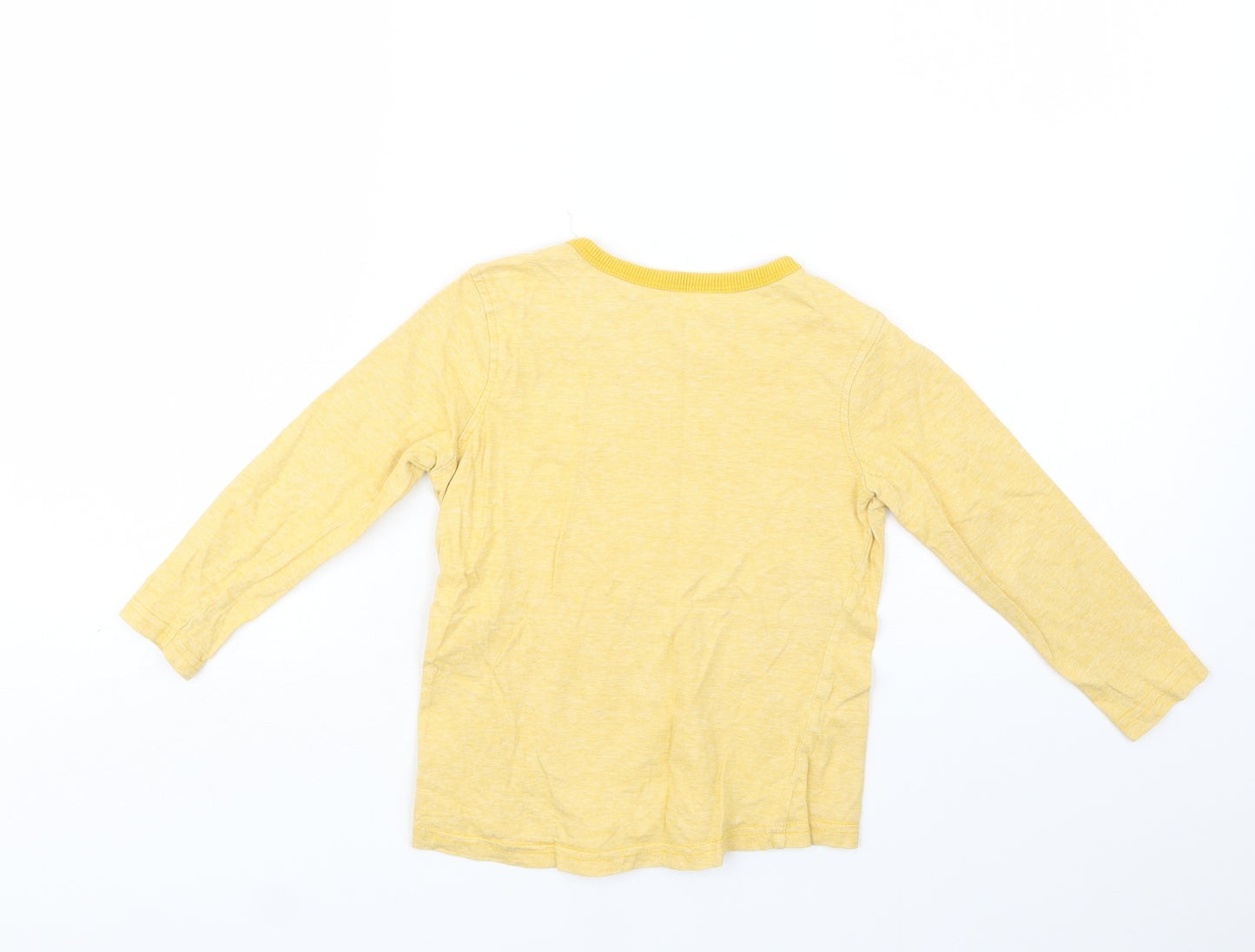 George Boys Yellow  Cotton Basic T-Shirt Size 4-5 Years Crew Neck  - Dino
