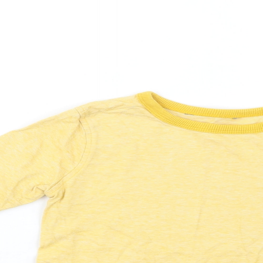 George Boys Yellow  Cotton Basic T-Shirt Size 4-5 Years Crew Neck  - Dino