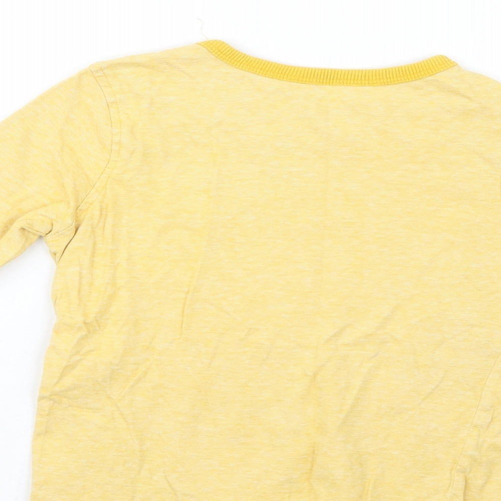 George Boys Yellow  Cotton Basic T-Shirt Size 4-5 Years Crew Neck  - Dino