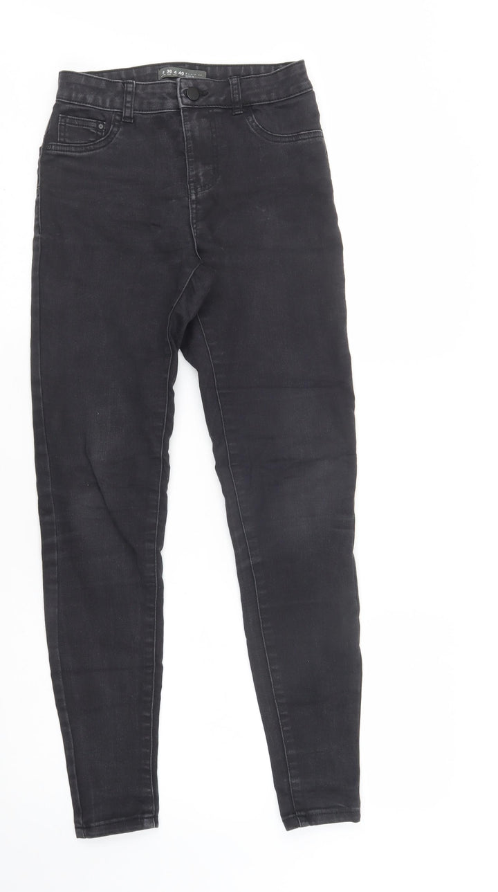Primark Womens Black Cotton Skinny Jeans Size 8 L30 in Regular Button