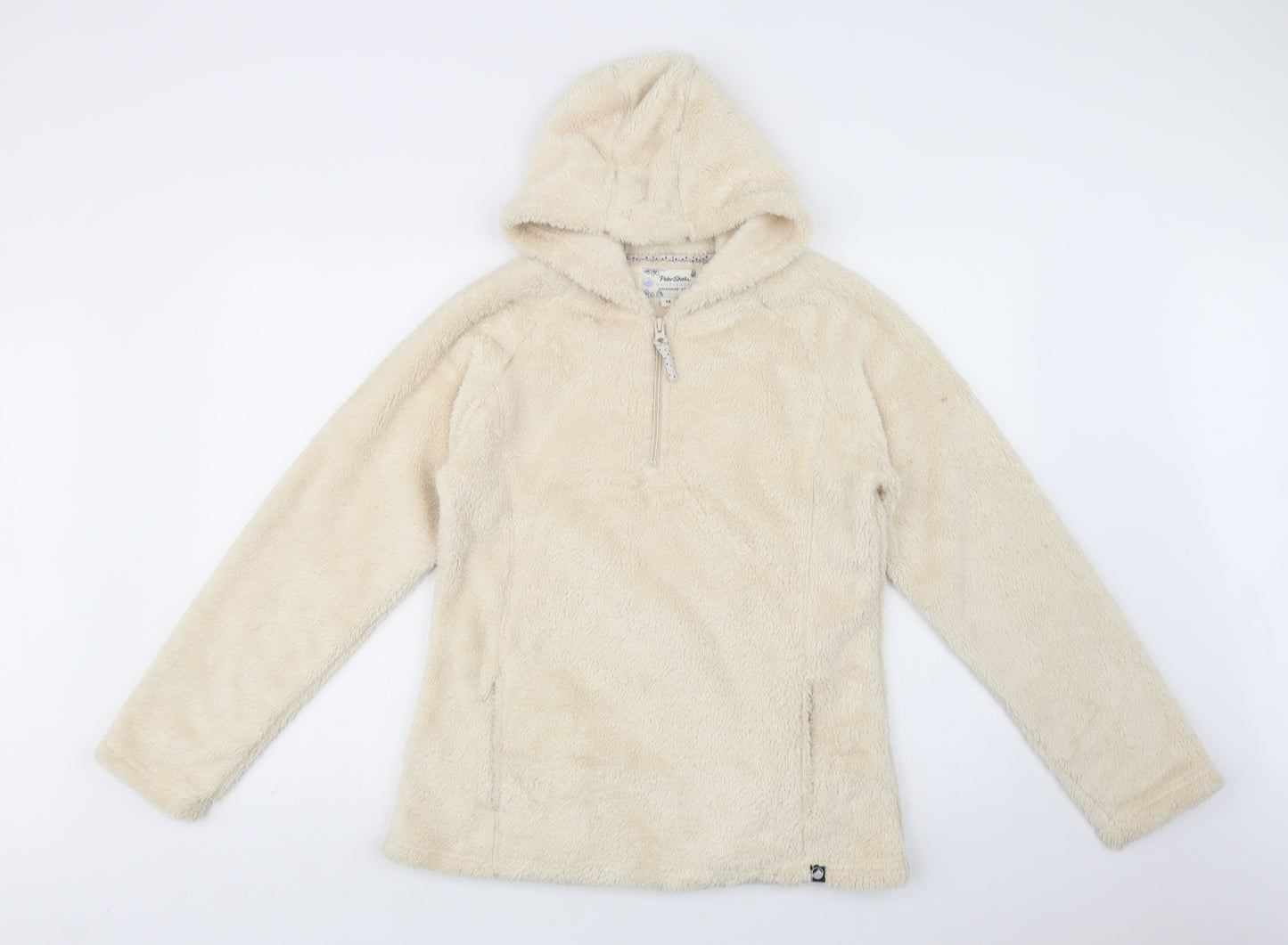 Peter Storm Womens Beige  Polyester Henley Hoodie Size 14  Zip