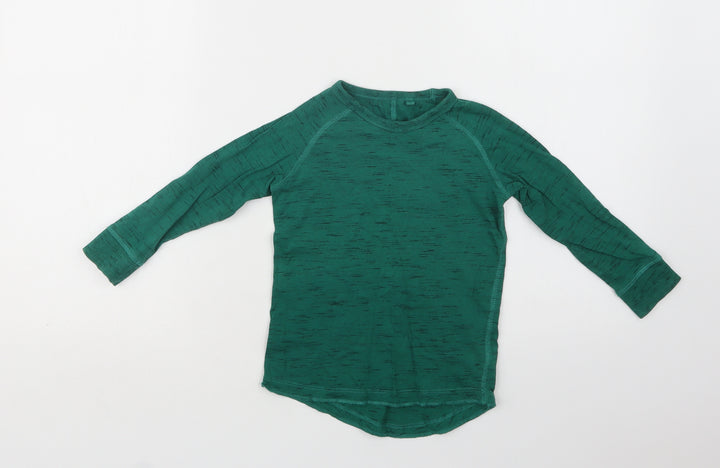NEXT Girls Green Cotton Basic Blouse Size 2-3 Years Crew Neck