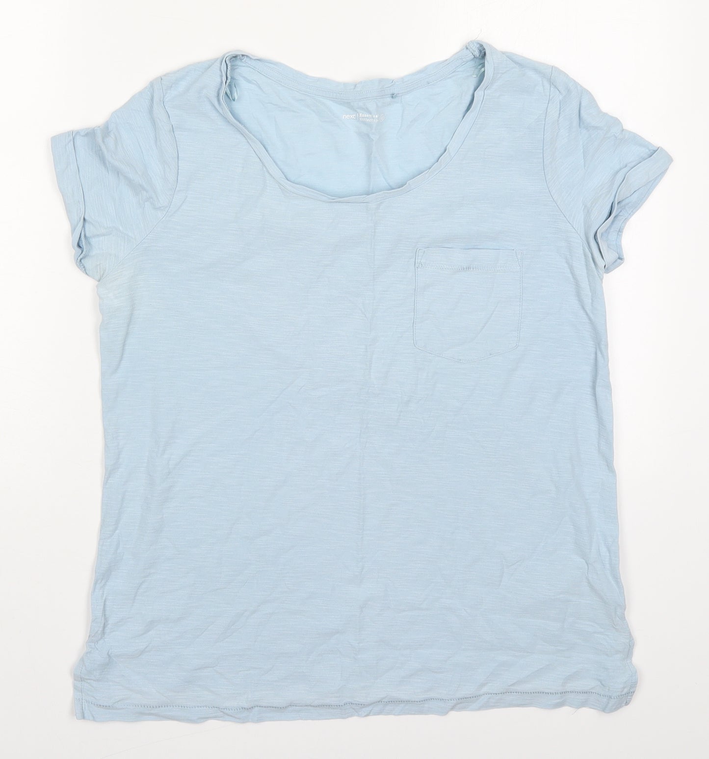 NEXT Womens Blue  Cotton Basic T-Shirt Size 12 Round Neck