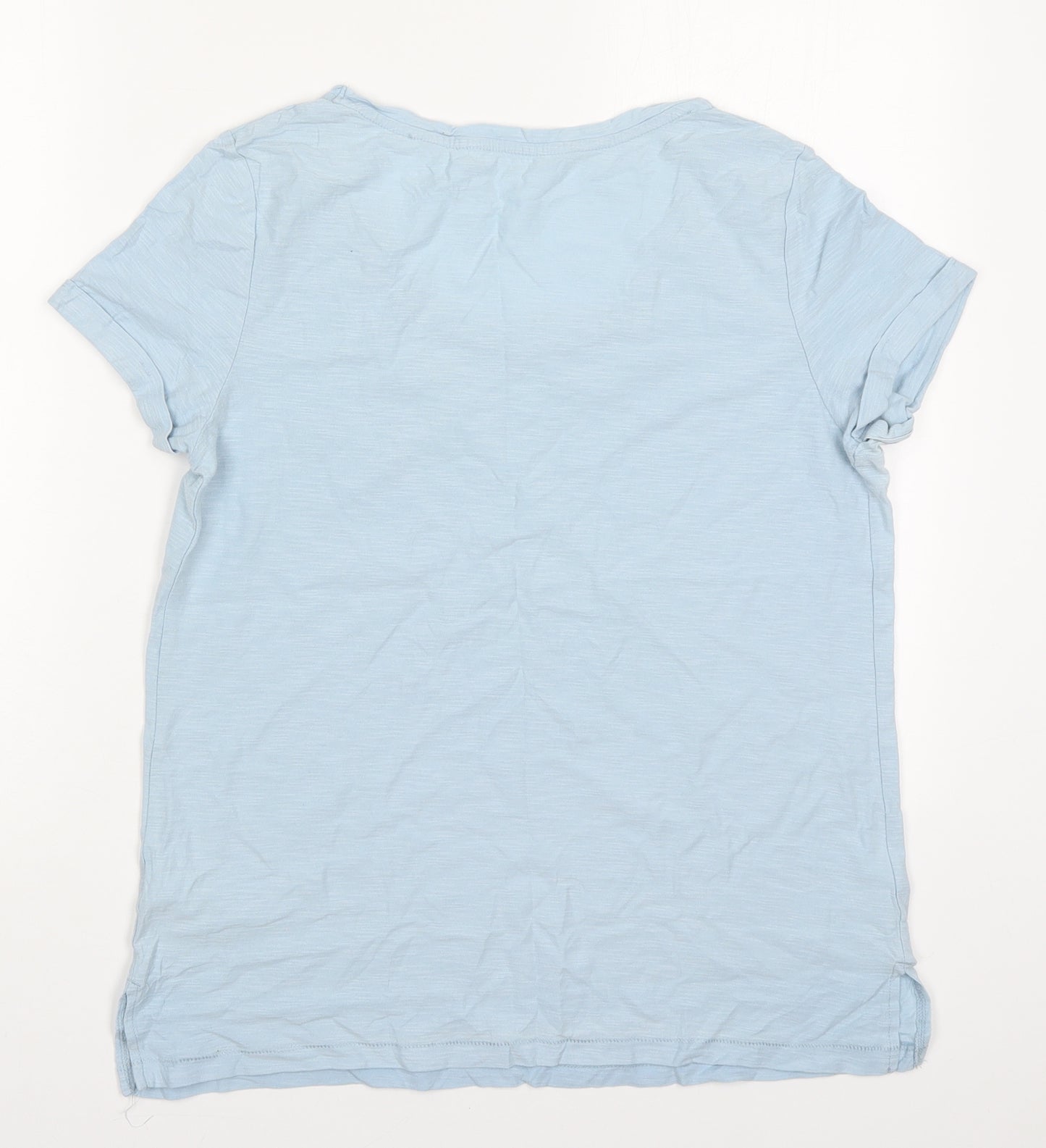 NEXT Womens Blue  Cotton Basic T-Shirt Size 12 Round Neck